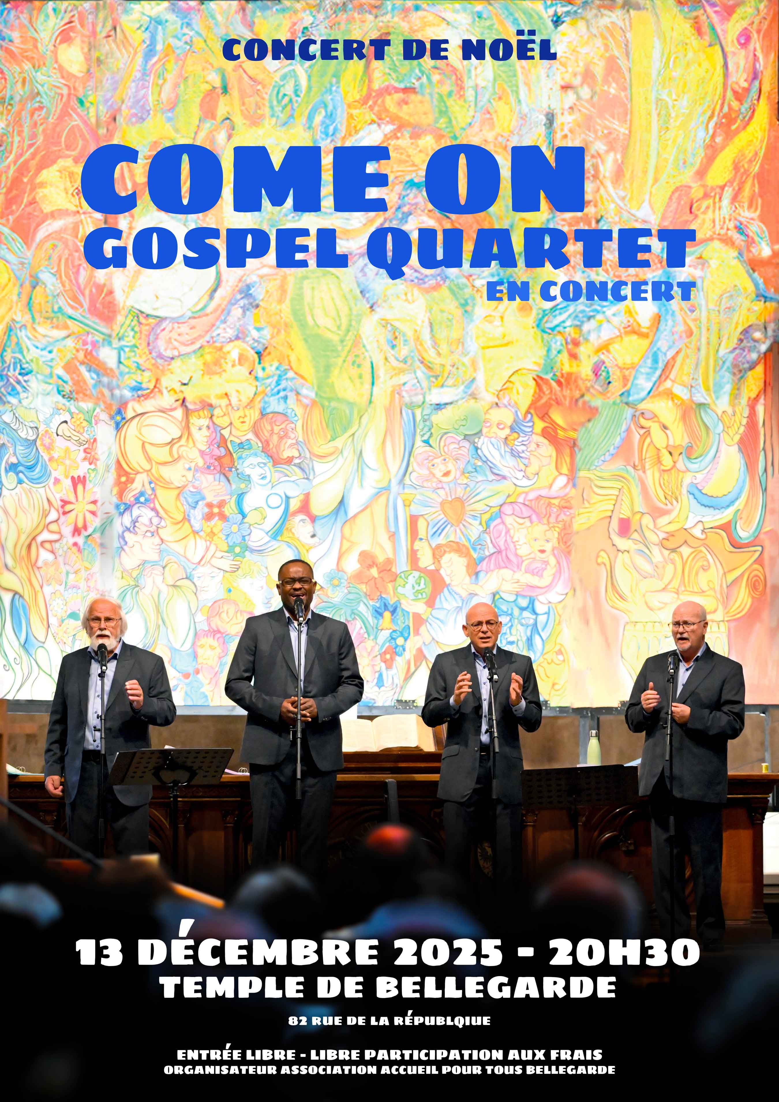 Concert de Noël - Come On Gospel Quartet  Temple de Bellegarde - 13 décembre 2025 - 20h30